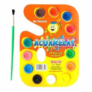 ACUARELAS PALETA C/12PZ BACO