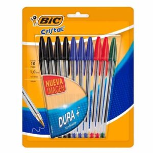 BOLIGRAFO BIC MEDIANO CRISTAL BLISTER C/10PZ SURTIDO