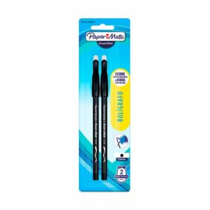BOLIGRAFO ERASER MATE BORRABLE BLISTER C/2PZ NEGRO