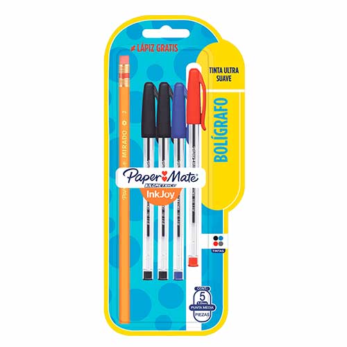 BOLIGRAFO KILOMETRICO 100 BLISTER 4 PZ + 1 LAPIZ
