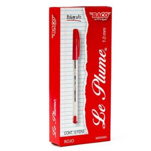 BOLIGRAFO LE PLUME BACO C/12PZ ROJO