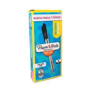 BOLIGRAFO PAPER MATE RETRACTIL KILOMETERICO 100 RT C/12  NEG