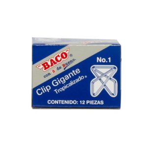 CLIPS GIGANTE NO. 1 ZINCADO BACO C/12PZ
