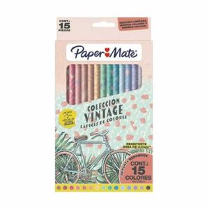COLORES PAPER MATE COLECCION VINTAGE REDONDO LARGO C/15PZ