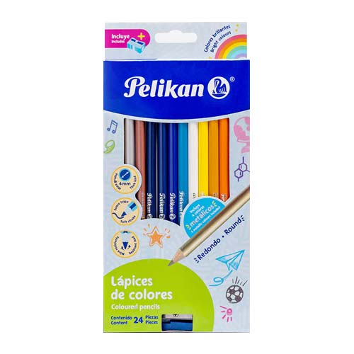 COLORES PELIKAN REDONDOS LARGOS C/24 PZ