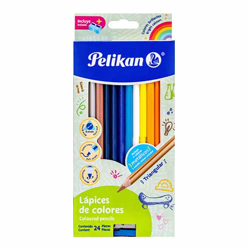 COLORES PELIKAN TRIANG. LARGOS C/24 PZ