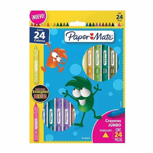 CRAYONES JUMBO TRIANGULARES PAPER MATE C/24PZ