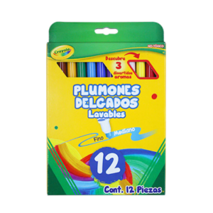 PLUMONES DELGADOS CRAYOLA ESTUCHE C/12PZ