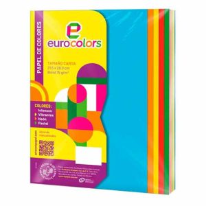 HOJAS DE COLORES EUROCOLORS CARTA C/50HJS