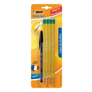 LAPIZ BIC EVOLUTION BLISTER C/4  UN BOLIGRAFO CRISTAL