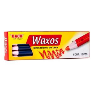 MARCADOR DE CERA BACO WAXOS C/12PZ AZ. MARINO