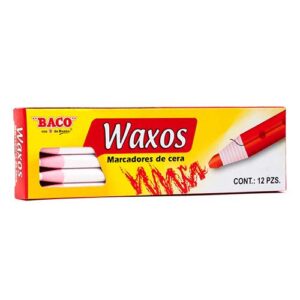 MARCADOR DE CERA BACO WAXOS C/12PZ BLANCO
