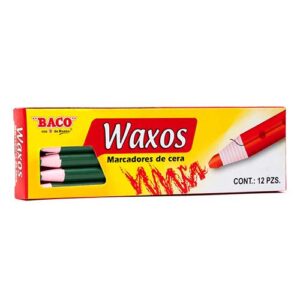 MARCADOR DE CERA BACO WAXOS C/12PZ VERDE