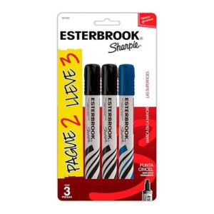 MARCADOR PERM. ESTERBROOK BLISTER C/3 SURTIDO