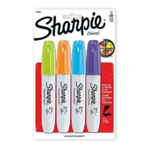 MARCADOR PERM. SHARPIE CHISEL BLISTER C/4PZ SURTIDO