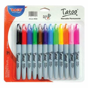 MARCADOR PERMANENTE BACO TATOO SURTIDO C/12PZ