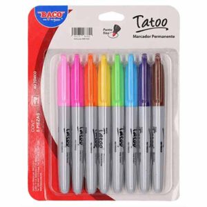 MARCADOR PERMANENTE BACO TATOO SURTIDO C/8PZ.