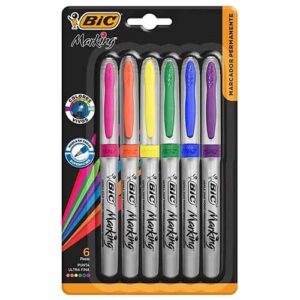 MARCADOR PERMANENTE BIC ULTRAFINO BLISTER C/6PZ
