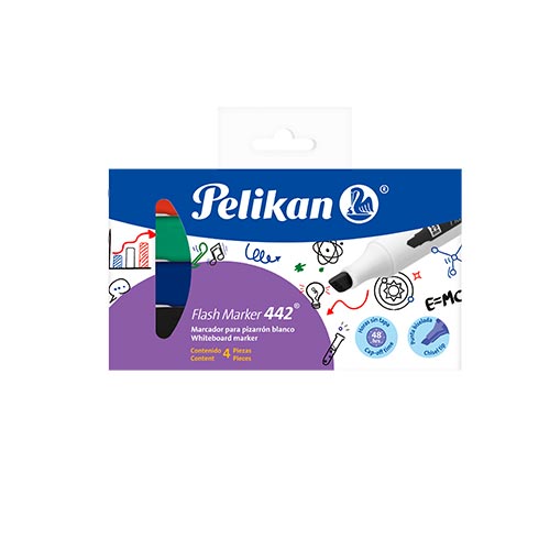 MARCADOR P/PIZARRON PELIKAN FLASH MARKER 442 C/4PZ