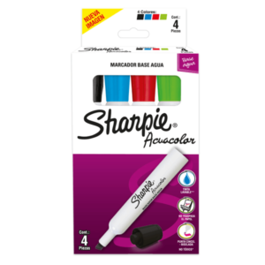 MARCADOR SHARPIE ACUACOLOR CAJA C/4PZ