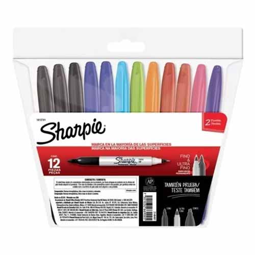 MARCADOR SHARPIE TWIN TIP C/12PZ SURTIDO (2)