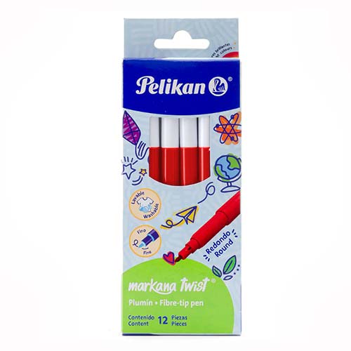 PLUMONES PELIKAN MARKANA C/12PZ ROJO