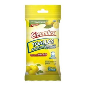TOALLITAS DESINFECTANTES CLEANDEX C/40H LIMON